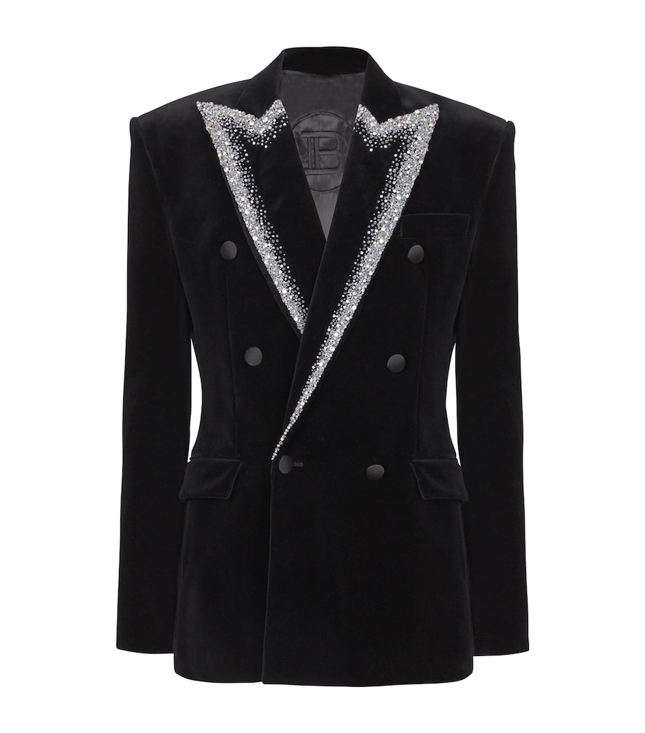 7 Brandy In A Black Velvet Crystal Embellished Balmain Blazer And Beret At The Recording Academy Honors