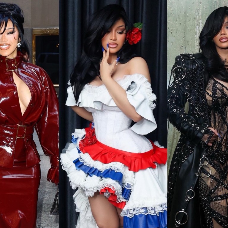 Cardi B Storms Saturday Night Live Wearing Rowen Rose Burgundy Patent Look, Custom Bryan Hearns, and Leather Candice Cuoco