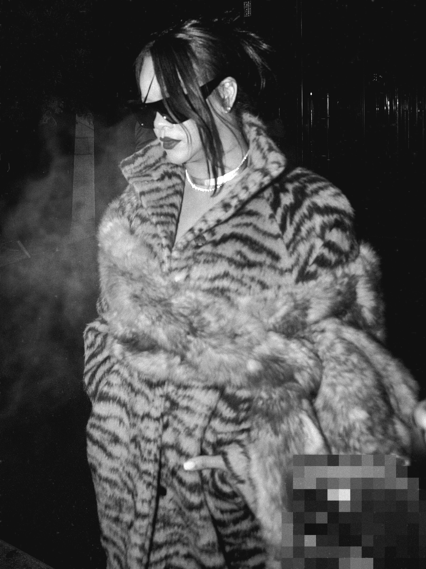 Rihanna Steps Out In A WS26 Maison Alaia Zebra Print Jacquard Coat And Matching Heels 4