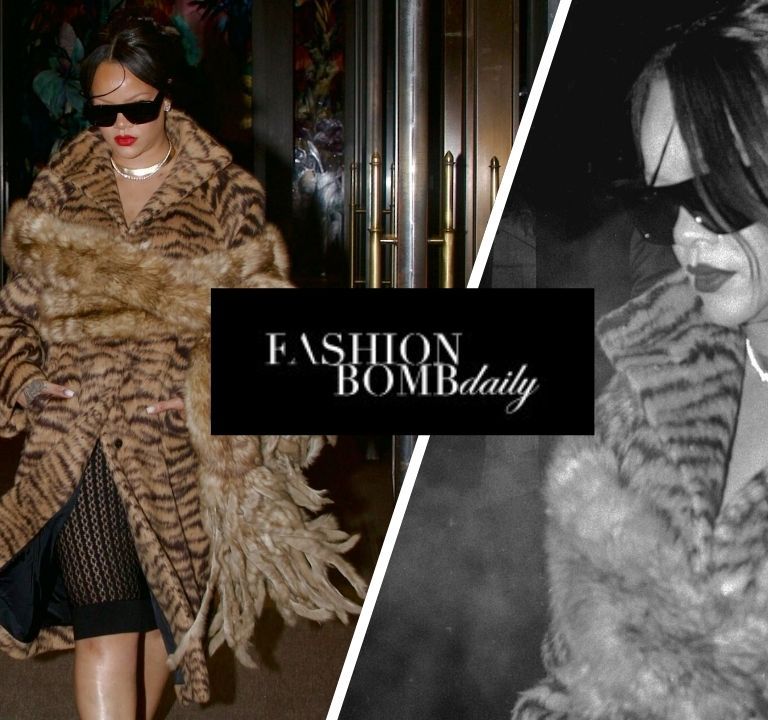 Rihanna Makes a Bold Statement in WS26 Maison Alaïa Tiger-Print Jacquard and Matching Heels