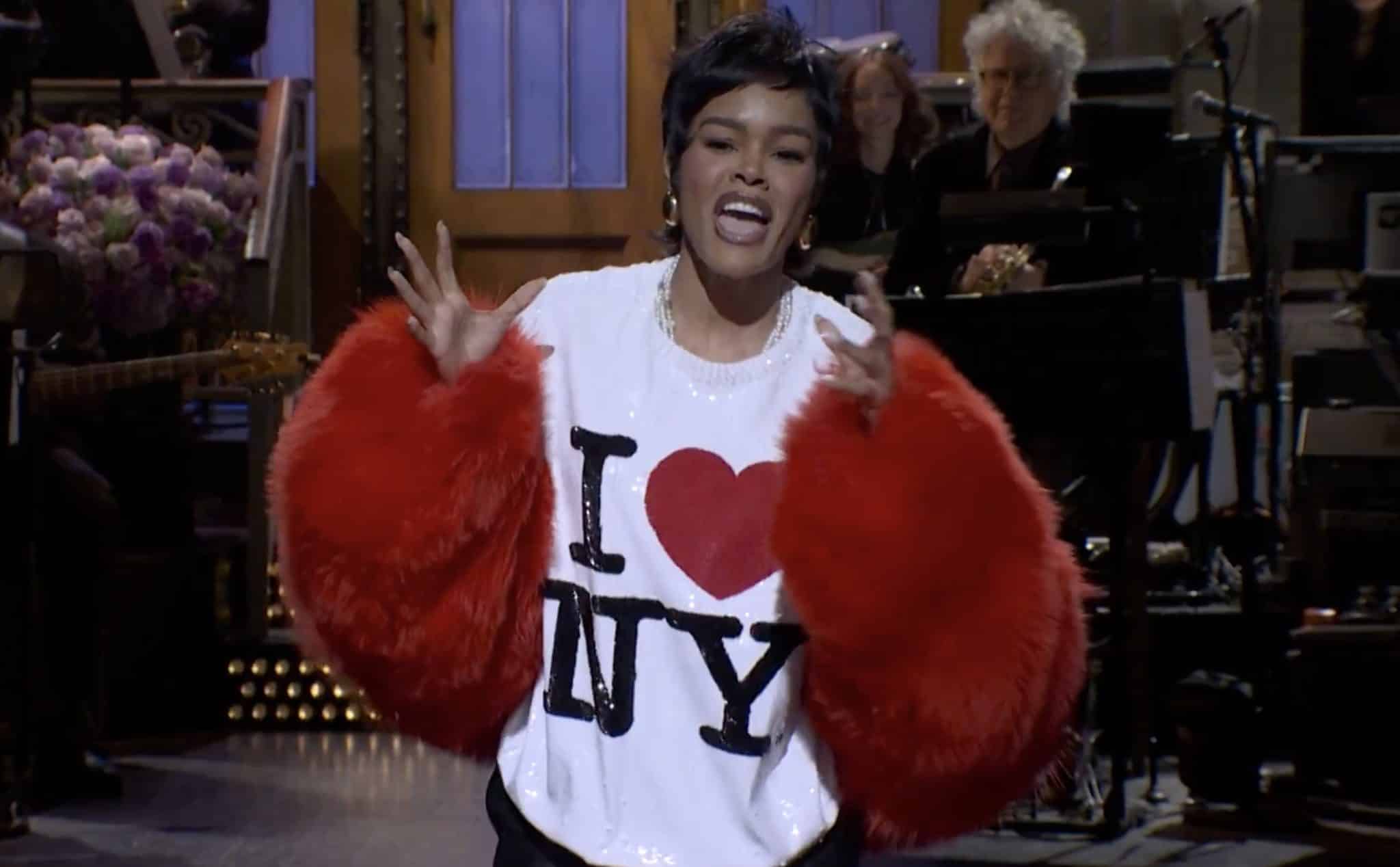 Teyana Taylor Hosts SNL in a Chanel Pre-Fall 2026 Red Fur Jacket 