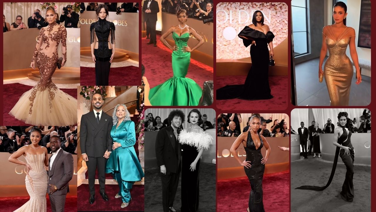 Top 10 Best Dressed At The 83rd Golden Globes Olandria Dazzles In A Green Christian Siriano Gown JLO In A Brown Sheer Vintage Jean Louis Scherrer Look Lori Harvey In A Black Roberto Cavalli Dress More 1
