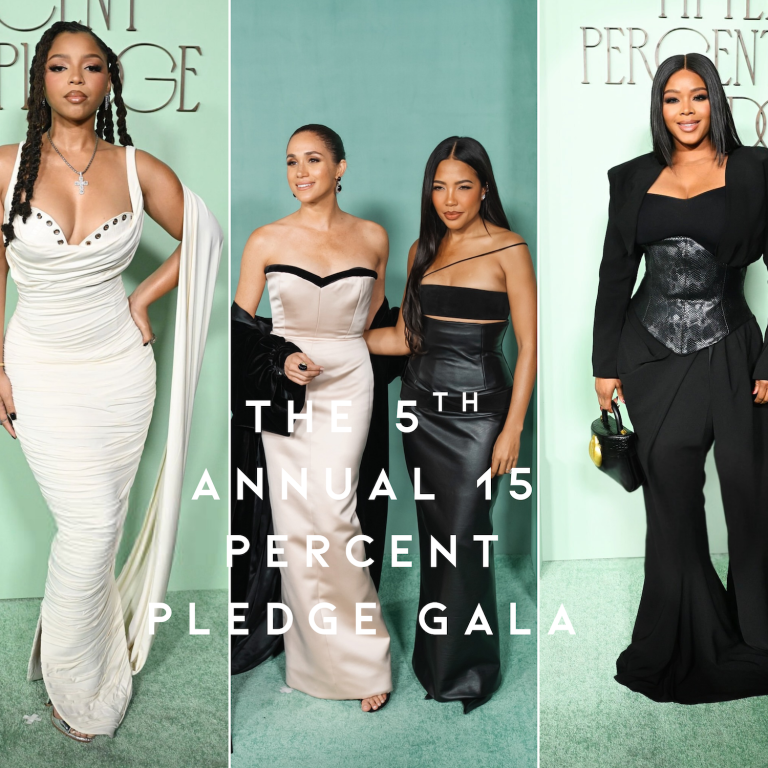 On the Scene at the 15 Percent Pledge Gala: Tina Knowles and Meghan Markle in Harbison, Claire Sulmers in Ant Lamourr, and more!