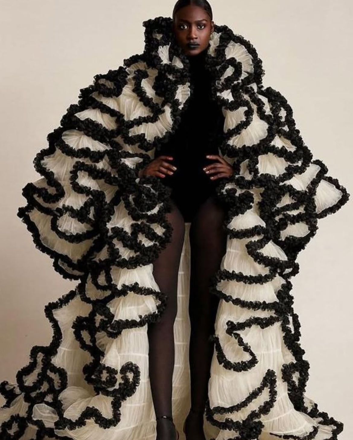 New Arrival At Fashion Bomb Daily Shop Shop This Black White Oyemwen Sculptural Coat Now