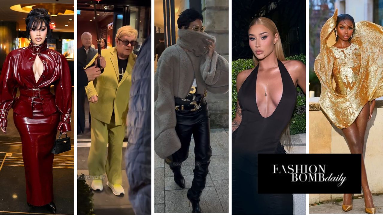 Op 5 Looks Of January Cardi B In A Burgundy Patent Rowen Rose Look Elton John In A Lime Green Set Teyana Taylor In Schiaparelli More Feat