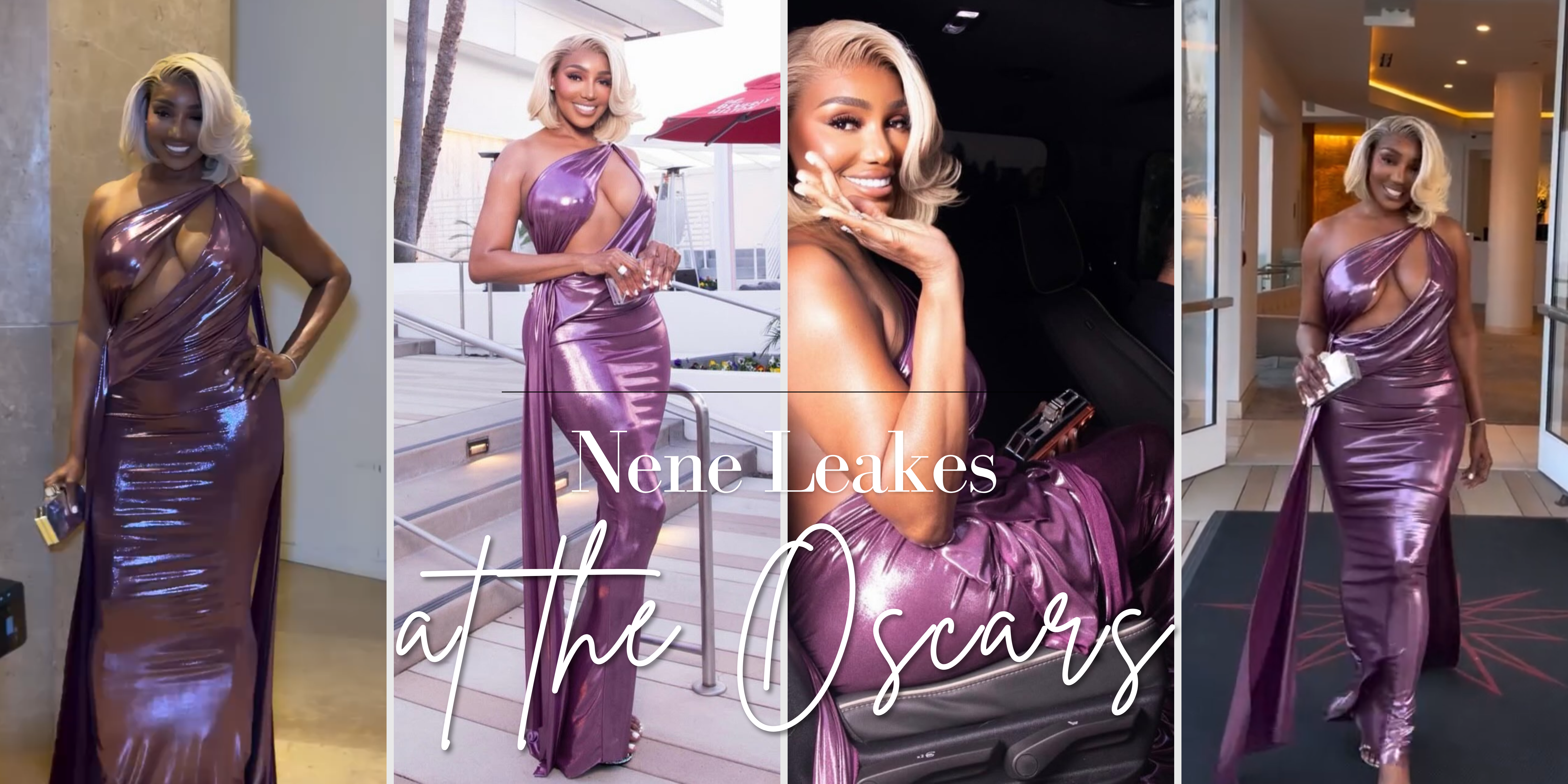 Nene Leakes Hits Oscars 2026 Parties in Purple Metallic Michael