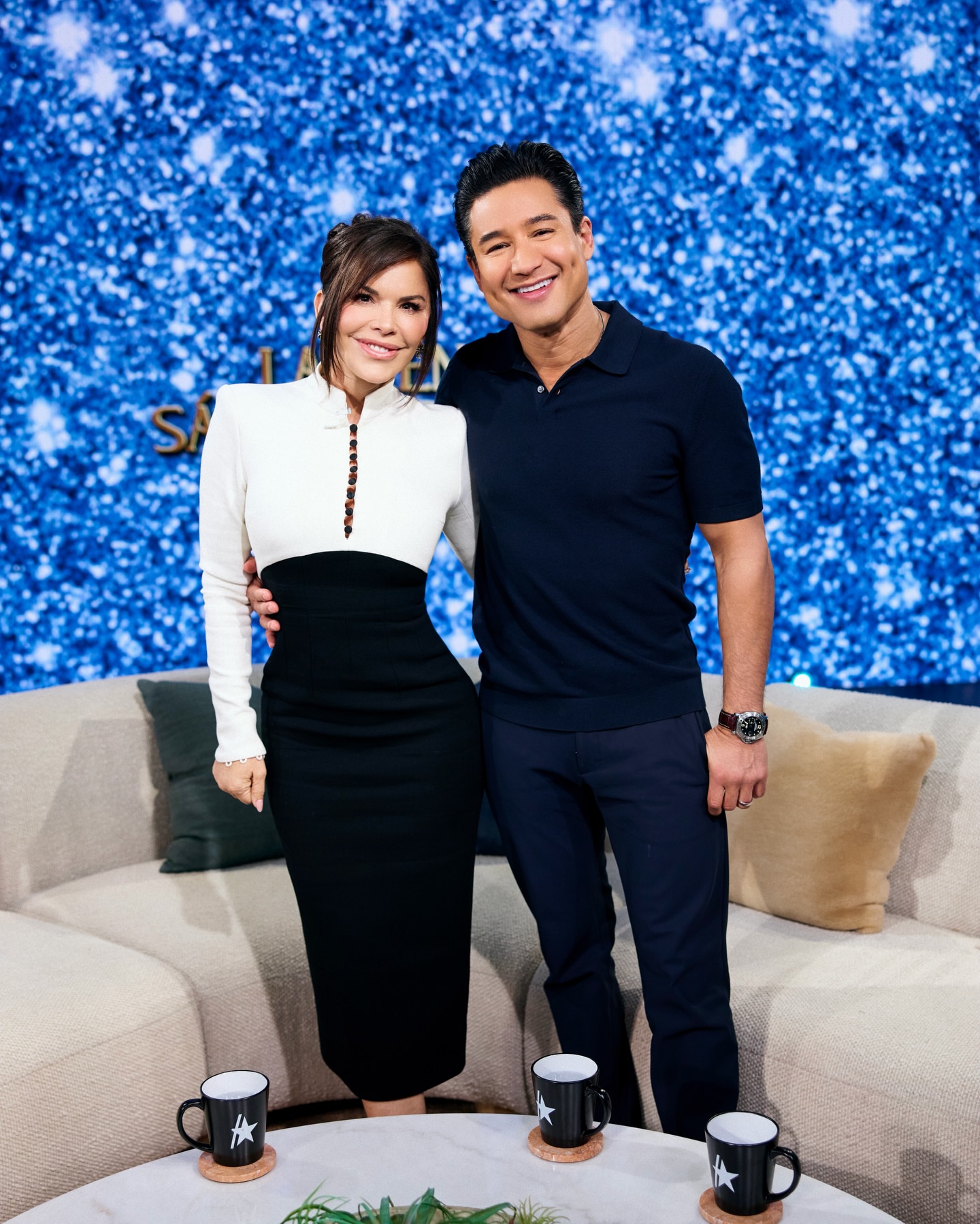 2 Lauren Sanchez Bezos In White And Black Sergio Hudson Fall 2026 Structured Peplum And Colorblock Knit Dresses On Television Appearances