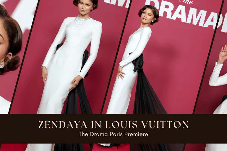 Something New: Zendaya Stuns in White Louis Vuitton Gown with Black Train at ‘The Drama’ Paris Premiere