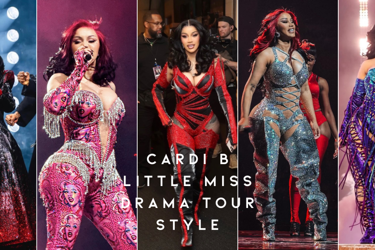 On Stage at the Little Miss Drama Tour: Cardi B in Teal, Plaid, and Red Crystal-Embellished Bryan Hearns Looks