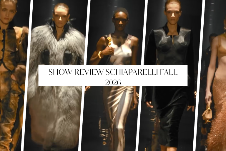 Show Review: Schiaparelli Fall 2026 at the Louvre with Sculptural Tailoring, Sheer Knits, and Faux Fur Coats
