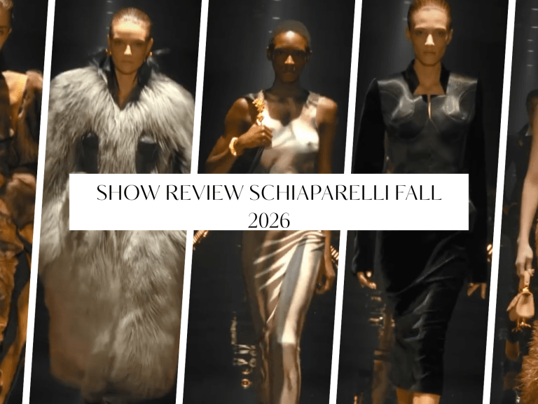 8989 Show Review Schiaparelli Fall 2026 At The Louvre With Sculptural Tailoring Sheer Knits And Faux Fur Coats