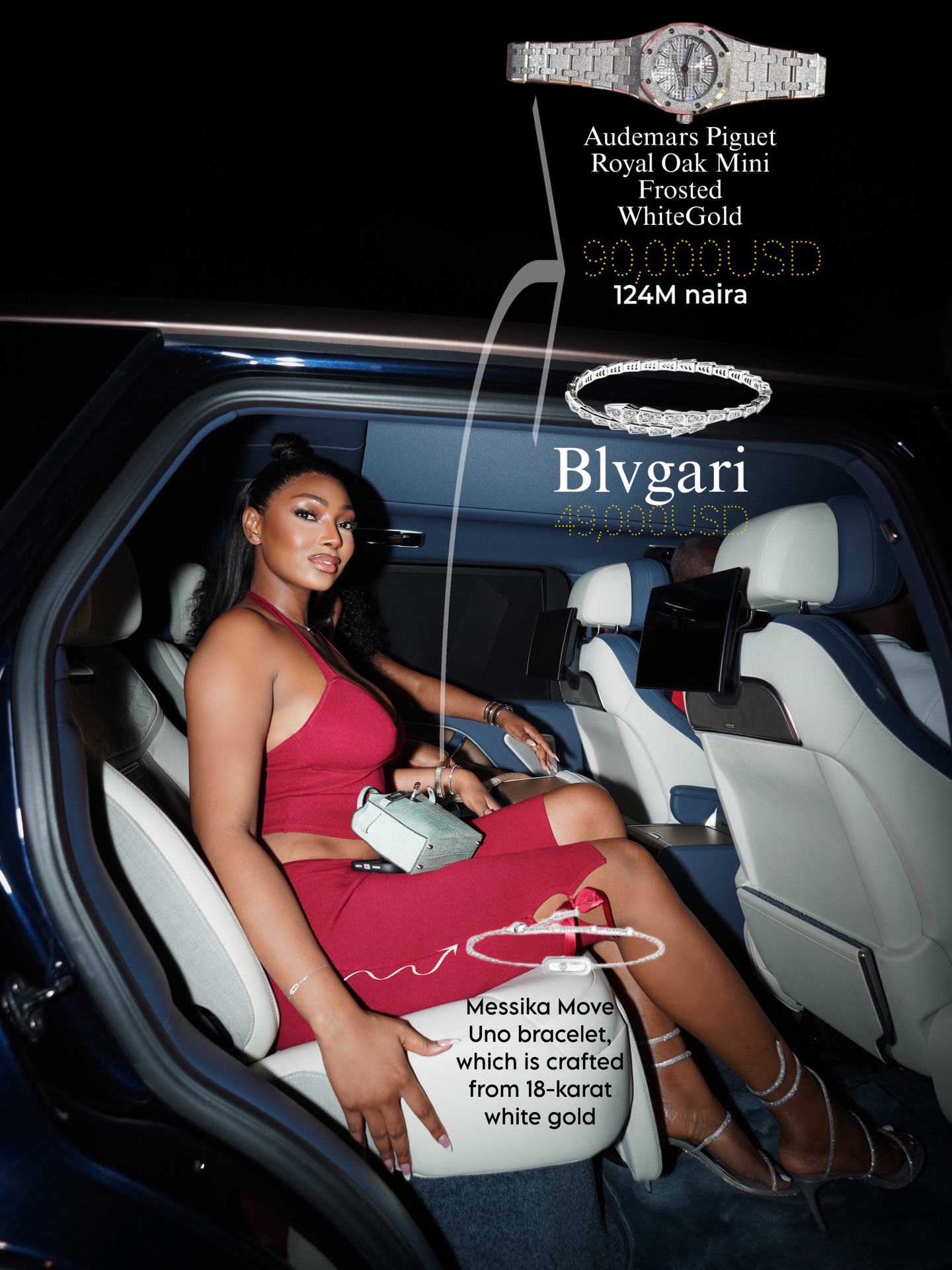 9 The Lagos Paparazzi Flash Ama Reginald And Sophia Egbueje In Hermes Kelly Bags Bvlgari Jewelry And Luxury Timepieces