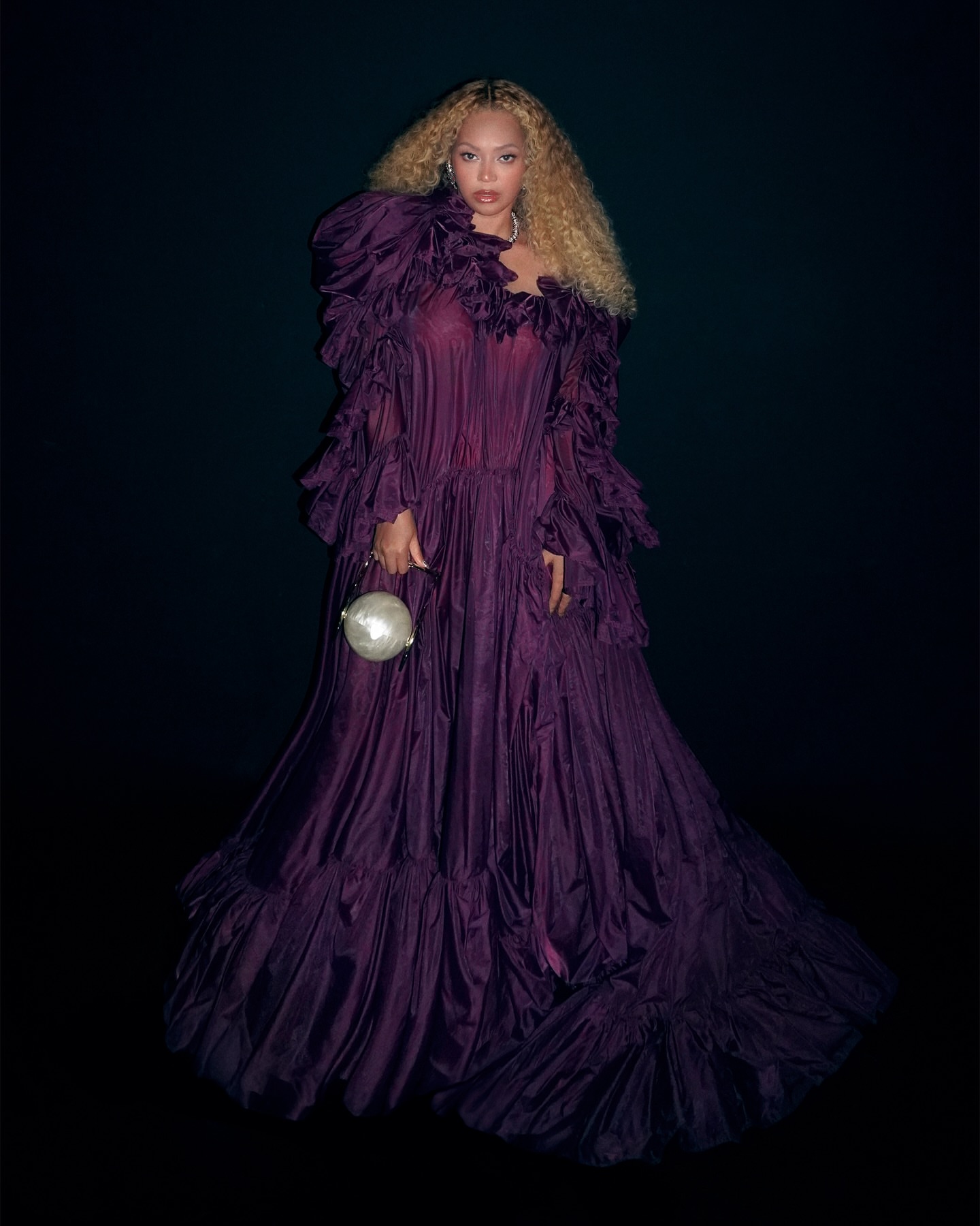 Beyonce Grabs Dinner in Plum Taffeta Spring 2026 Saint Laurent Gown and ...