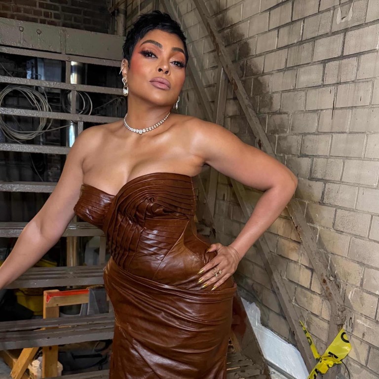 Taraji P. Henson in Brown Leather Jagne at Broadway’s Joe Turner’s Come and Gone Opening Night
