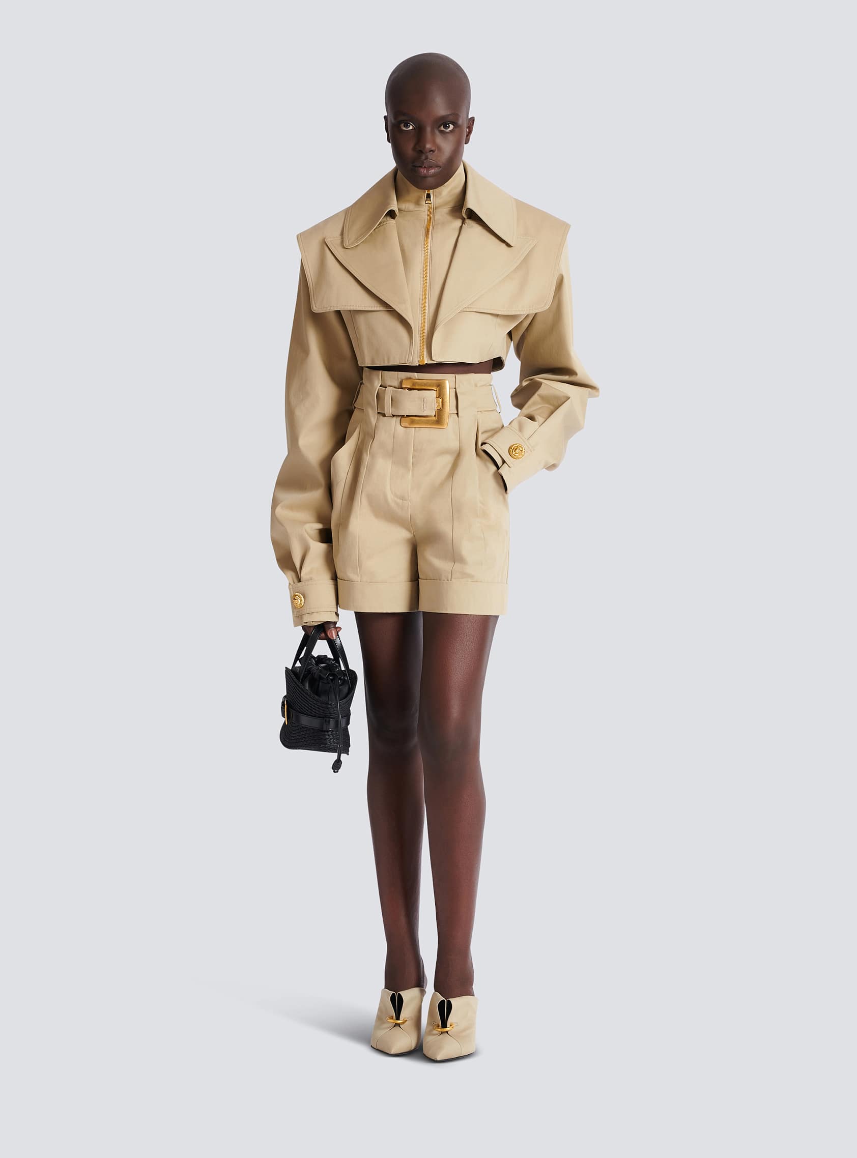 Mary J. Blige in Beige Balmain Cotton Two-Piece for Houseguest Podcast Interview with Scott Evans