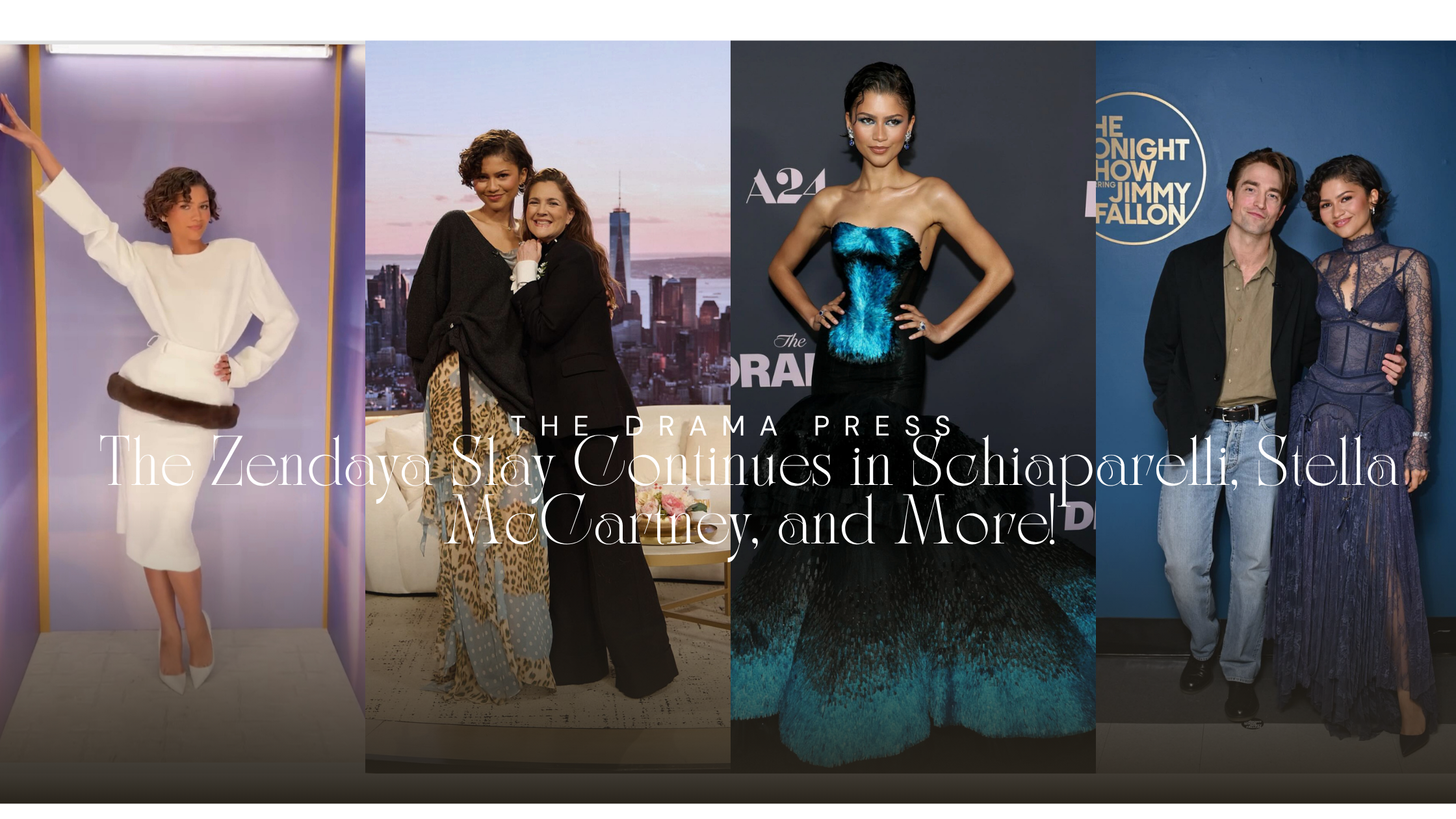 Zendaya's The Drama Slay Continues in Blue Schiaparelli Gown, Zimmermann  Corset Dress for Fallon Tonight, Erdem on GMA, and More! - Fashion Bomb  Daily