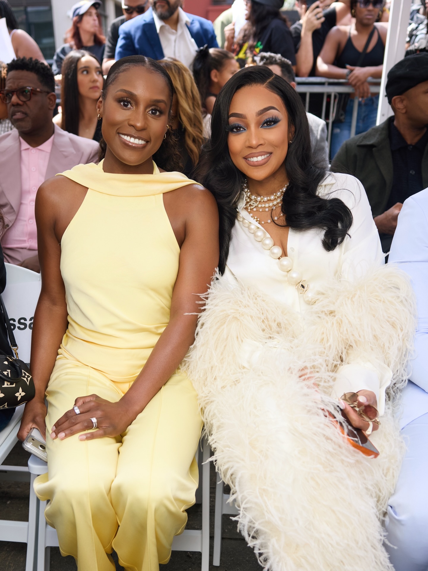 Monica Steps Out With Husband Anthony Ant Wilson At Brandys Hollywood Walk Of Fame Ceremony In Ivory Feathered LaPointe Silk Blouse And Coordinating Trousers Image 1775087584 8