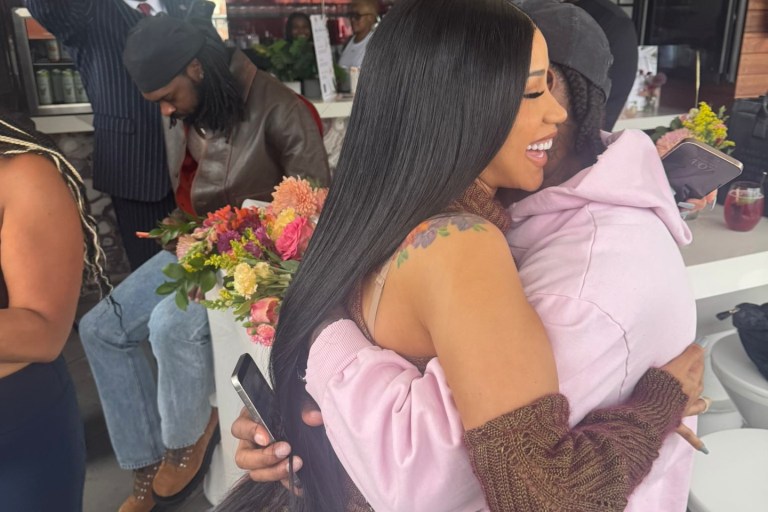 Cardi B Wore a Brown Vivienne Westwood Knit Set to the Diggs Deep Foundation Wellness Event with Stefon Diggs