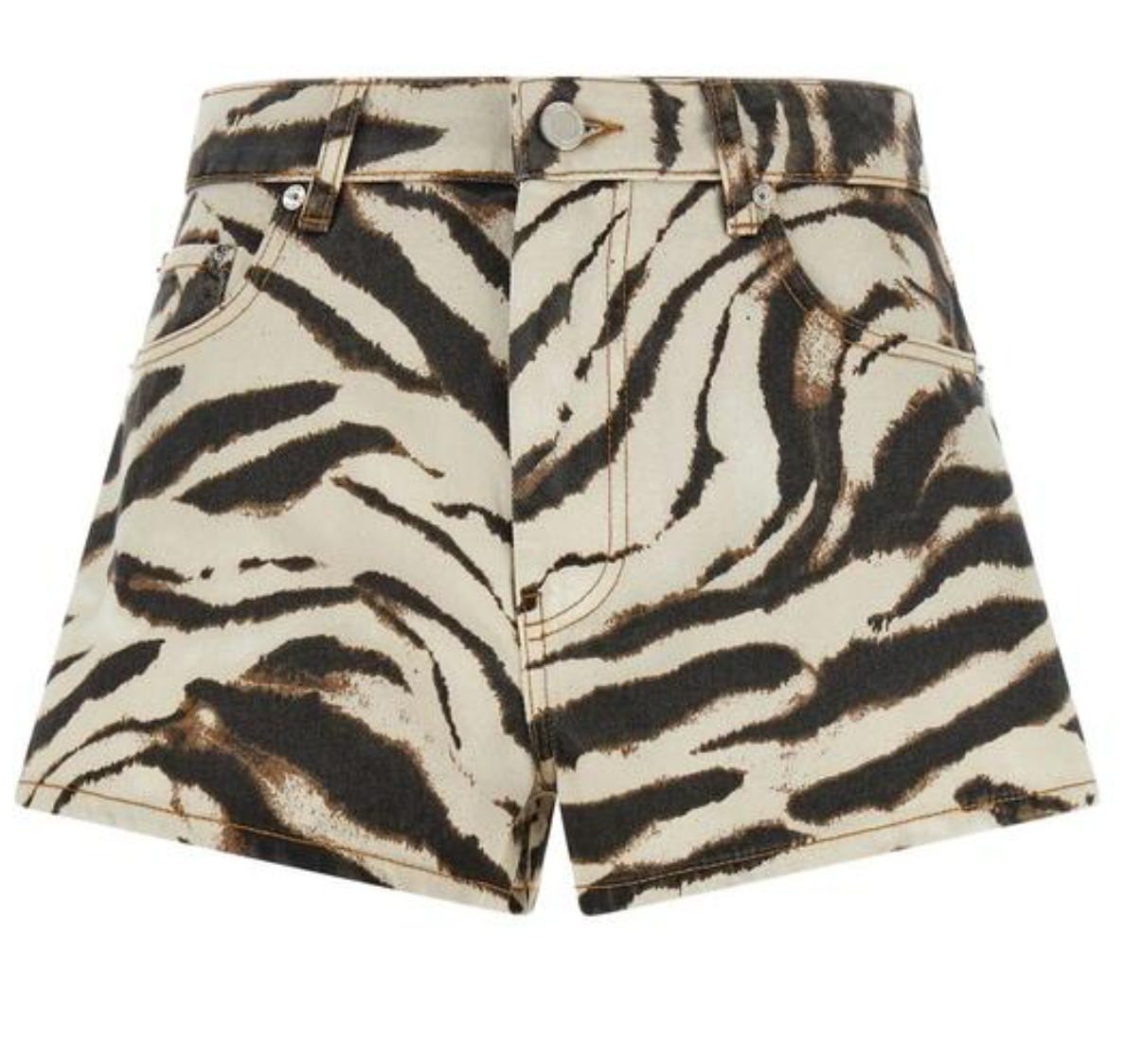 4 Coco Jones In Ganni Zebra Print Cardigan And Matching Denim Shorts At Knicks ECF Game