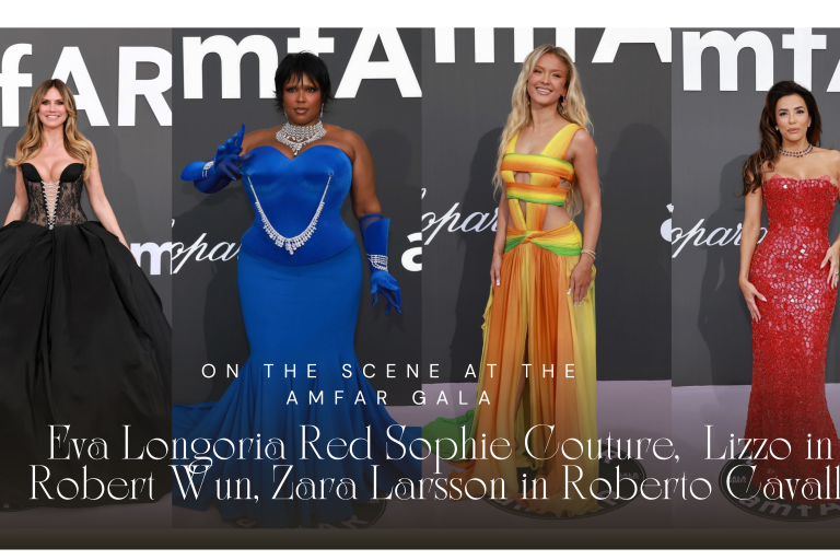 On the Scene at the amfAR Cannes Gala: Eva Longoria in Red Sophie Couture, Heidi Klum in Black Corseted Sophie Couture, Zara Larsson in Roberto Cavalli, and More!