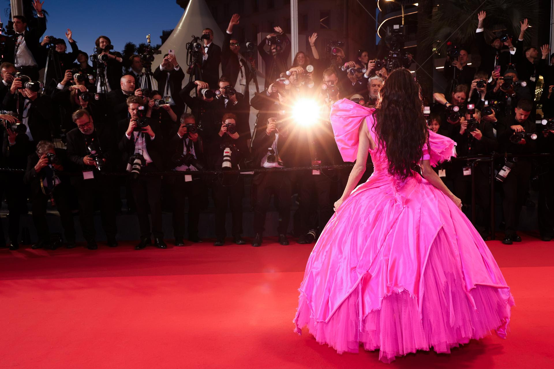 Demi Moore In Pink Silk Matieres Fecales At The Paper Tiger Premiere During The 79th Cannes Film Festival Unnamed 8