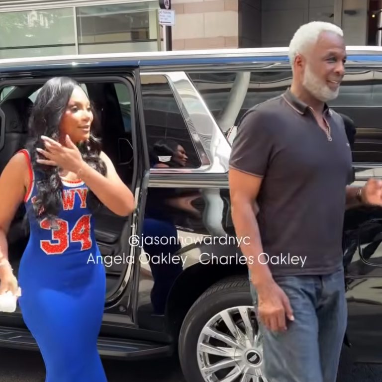 Angela Oakley Wore a Custom New York Knicks Jersey Gown by Hauzzavier