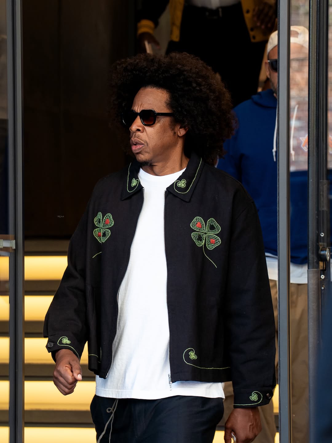 3 Jay Z Wore His New Afro And A 1183 Bode Lucky Draw Embroidered Jacket To The NBA Finals In New York City 1