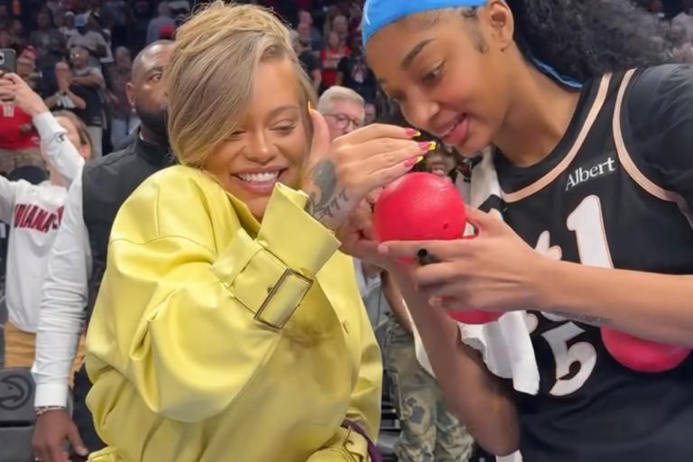Latto Linked Up With Angel Reese Post-Game in Atlanta Wearing a Lemon Rowen Rose Set and Hermes Birkin Bag