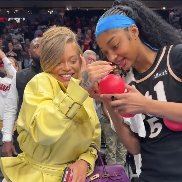 Latto Linked Up With Angel Reese Post-Game in Atlanta Wearing a Lemon Rowen Rose Set and Hermes Birkin Bag