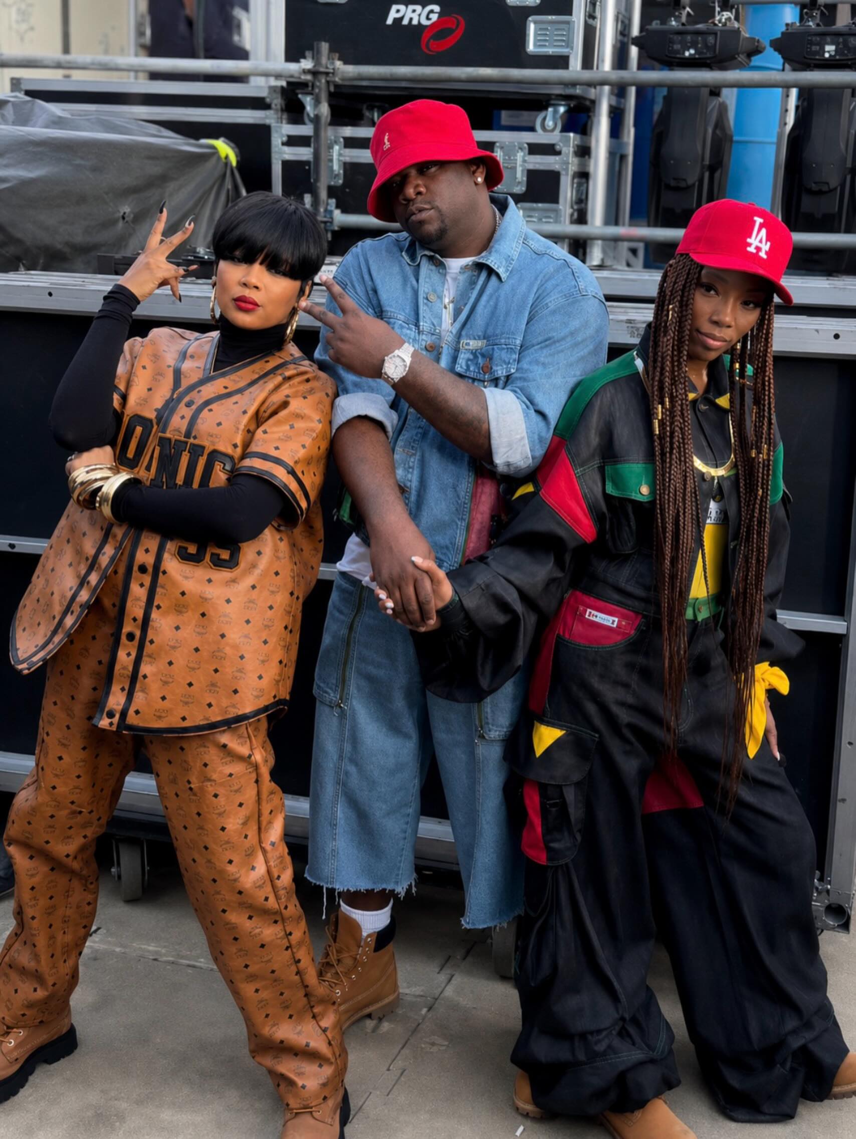 Monica Wore A Custom MCM Monogram Set And Brandy Wore A Custom Cross Colours Look At The Roots Picnic Pix Of Shad Moss Fabolous And More Image 1780331895 1