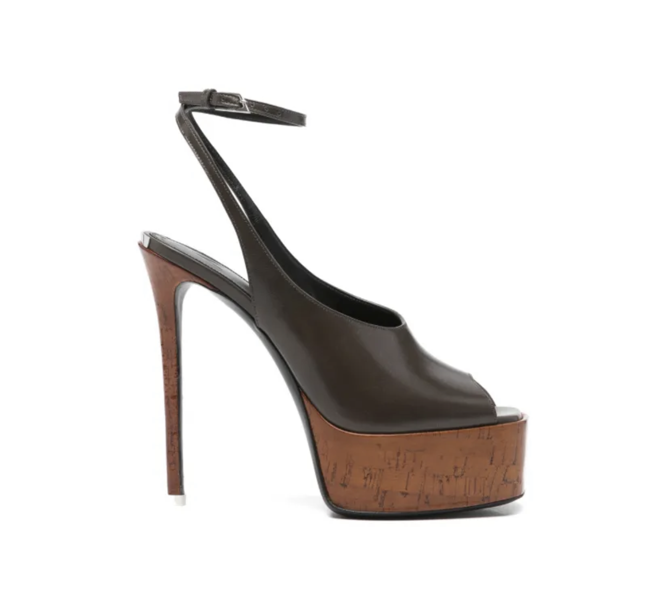 Nia Long The Attico Ornella Platform Sandals Brown FARFETCH