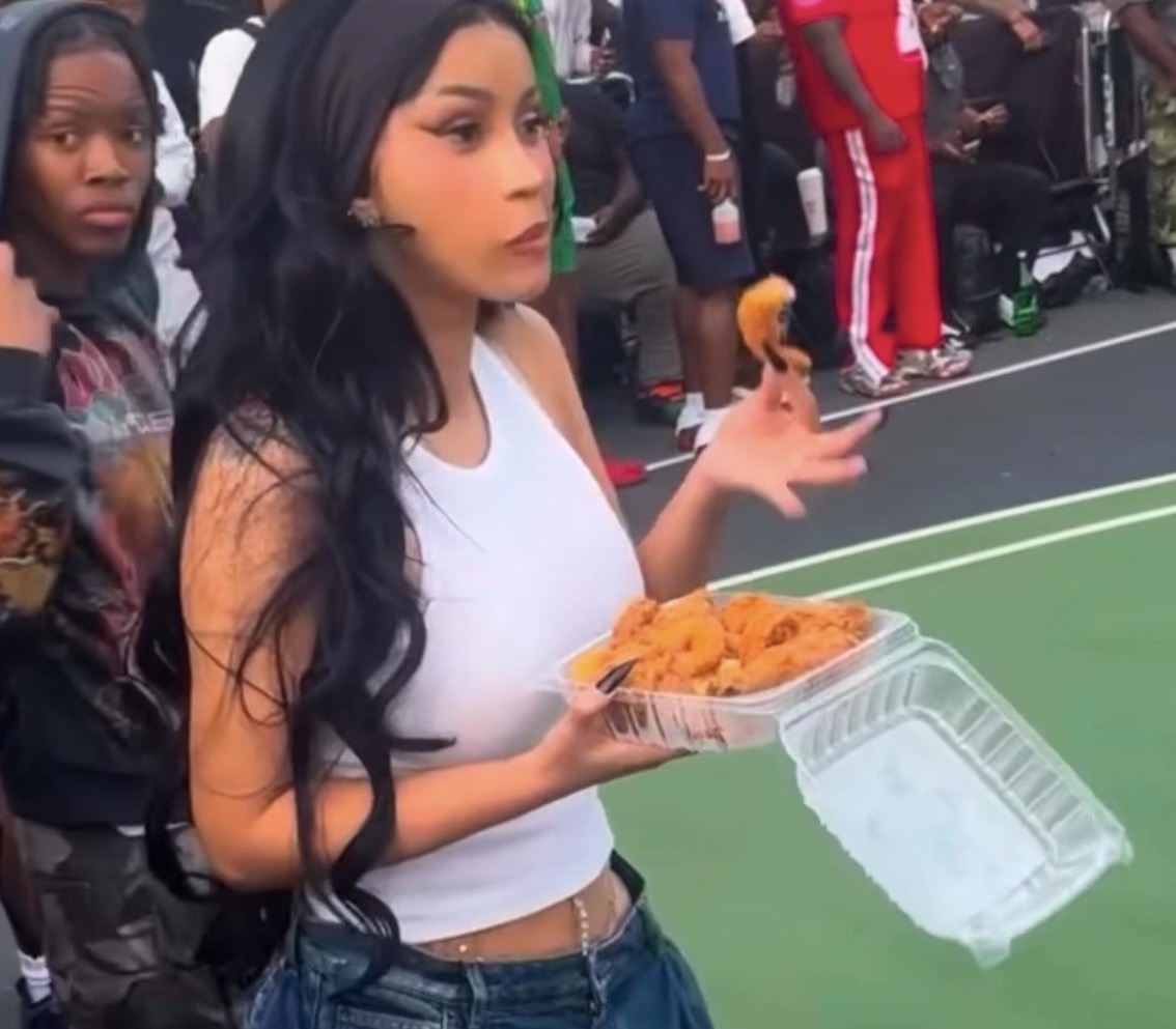 Cardi B Wore ,790 Balenciaga Tulip Bermuda Shorts While Eating Soul Food at Gersh Park