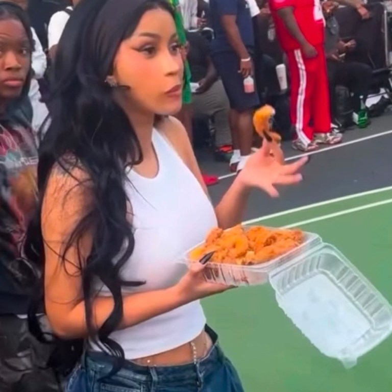 Cardi B Wore $1,790 Balenciaga Tulip Bermuda Shorts While Eating Soul Food at Gersh Park