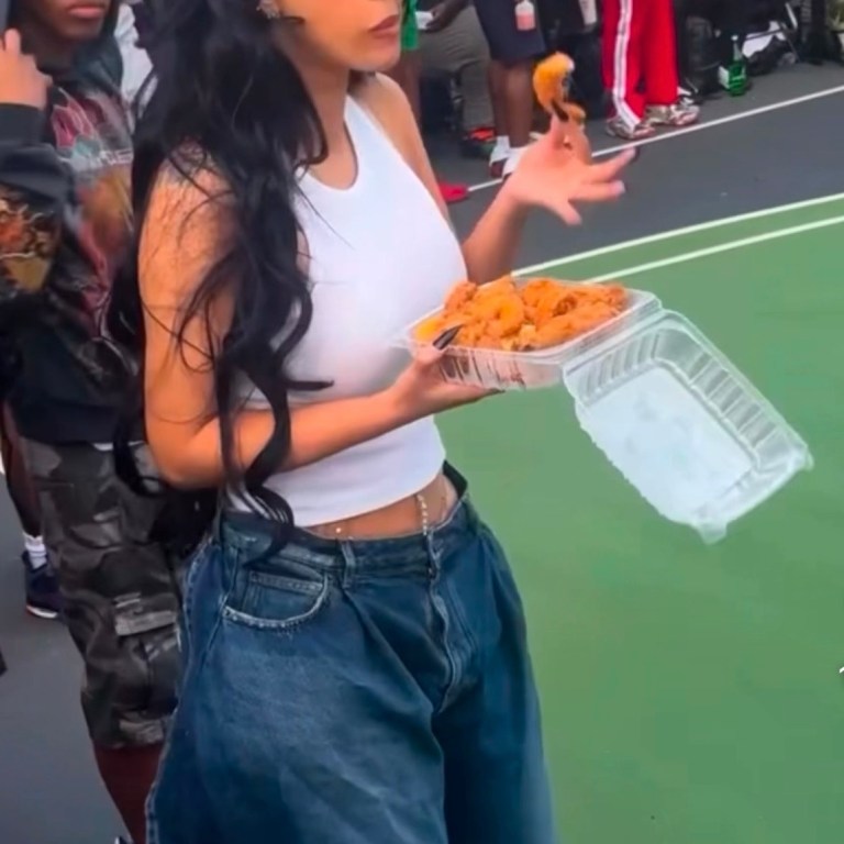 Cardi B Wore $1,790 Balenciaga Tulip Bermuda Shorts While Eating Soul Food at Gersh Park
