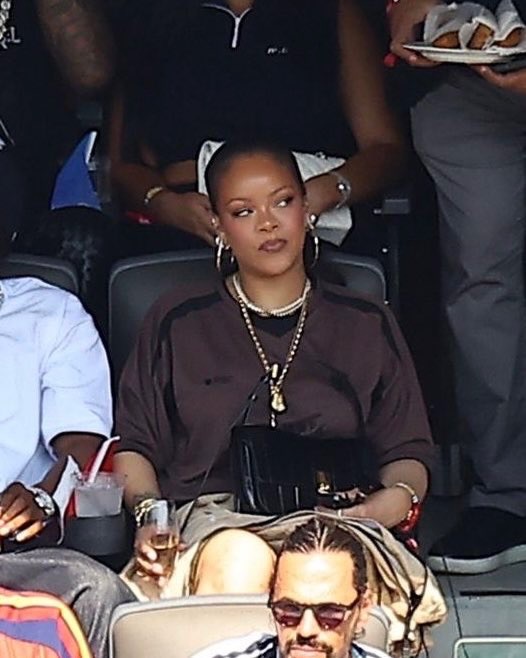 1 Rihanna Watches FIFA World Cup 2026 Final In Vetements Trademark Football Jersey And Aflalo Bromer Shorts