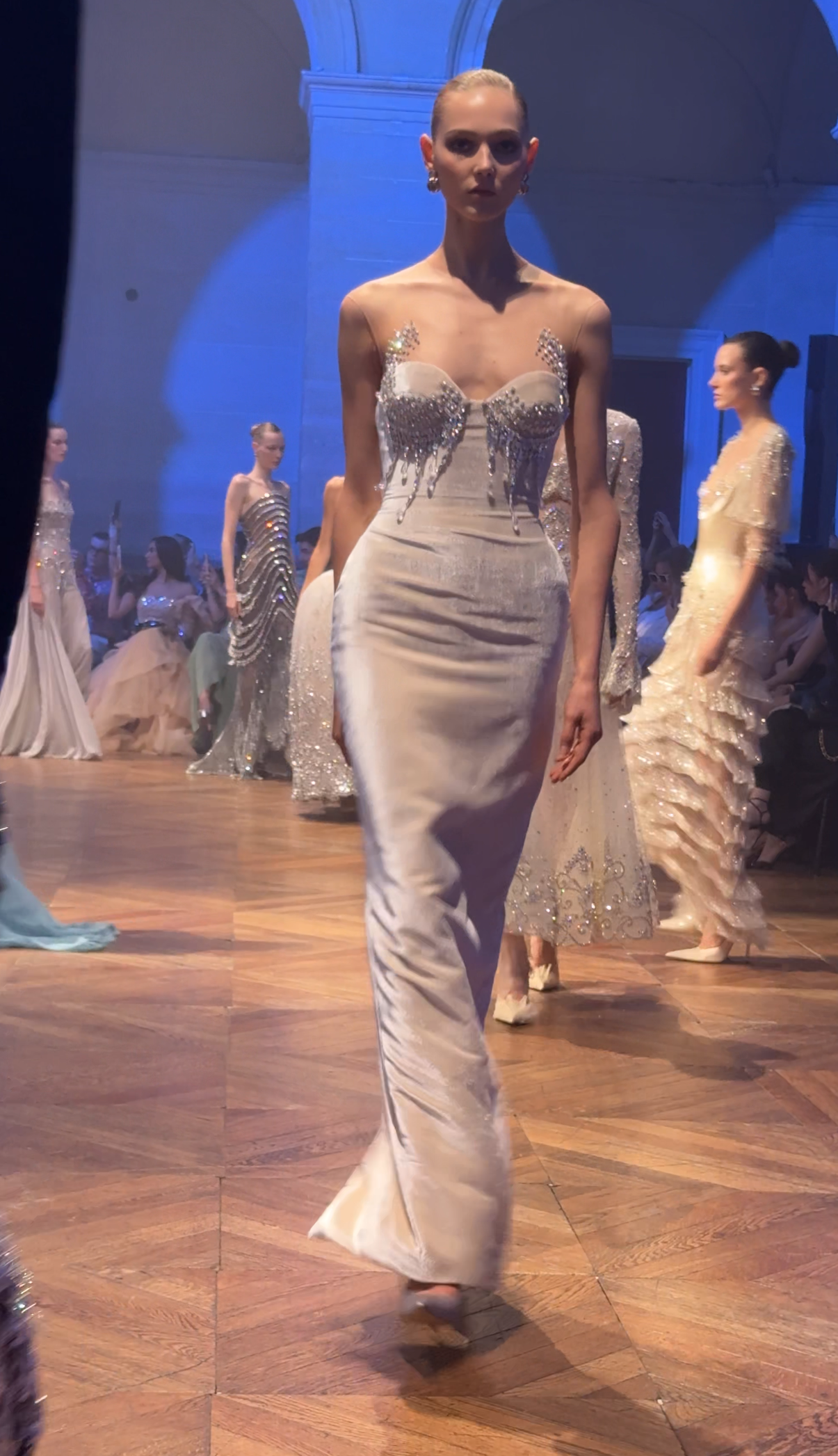20 Georges Hobeika Couture Fall Winter 2026 The Visitor Paris Haute Couture Week Jad Hobeika Lace Embroidery Beaded Gowns Sheryl Lee Ralph Anna Dello Russo Claire Sulmers