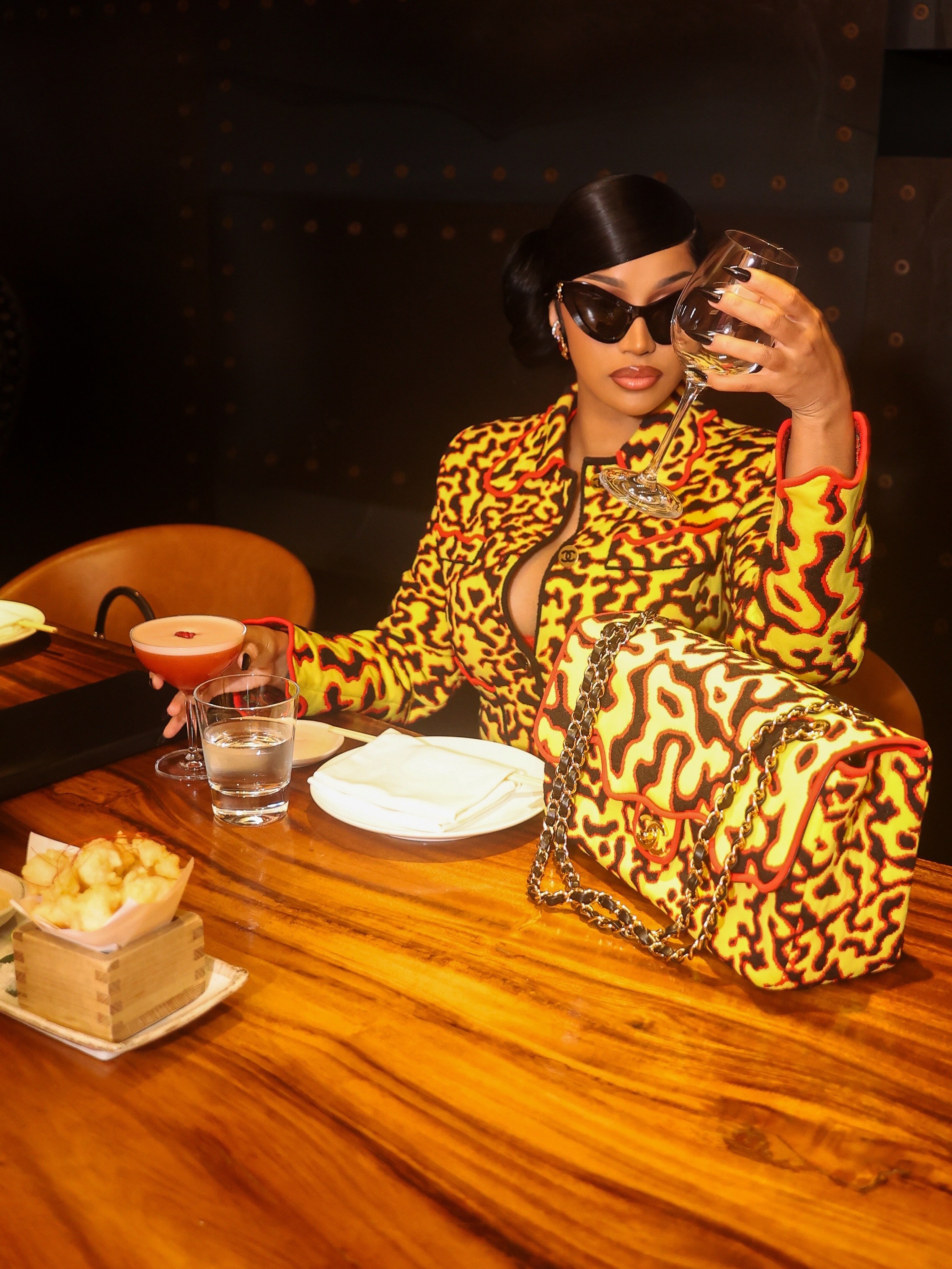 Cardi B Performs With Kehlani In Brooklyn Wearing Chanel Metiers Darts Magma Print Skirt Suit And Bag Image 1787651002 7