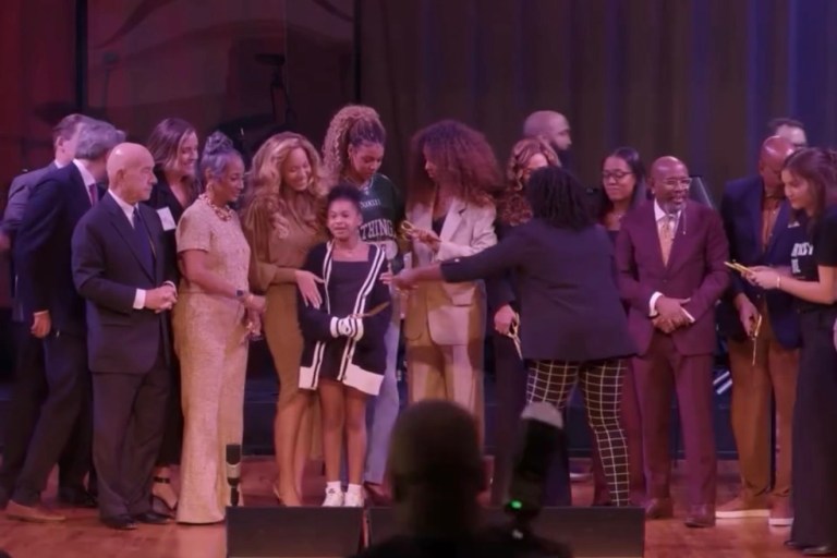 Beyoncé Wore a $598 Et Ochs Antique Moss Matte Jersey Draped Midi Dress to the Knowles-Rowland House Opening in Houston