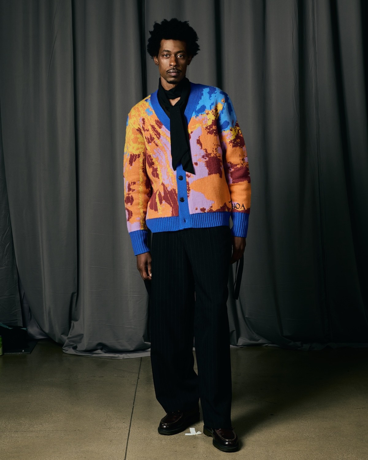 Model wearing House Of Aama X The Bomb Fashion Show LA X Cadillac