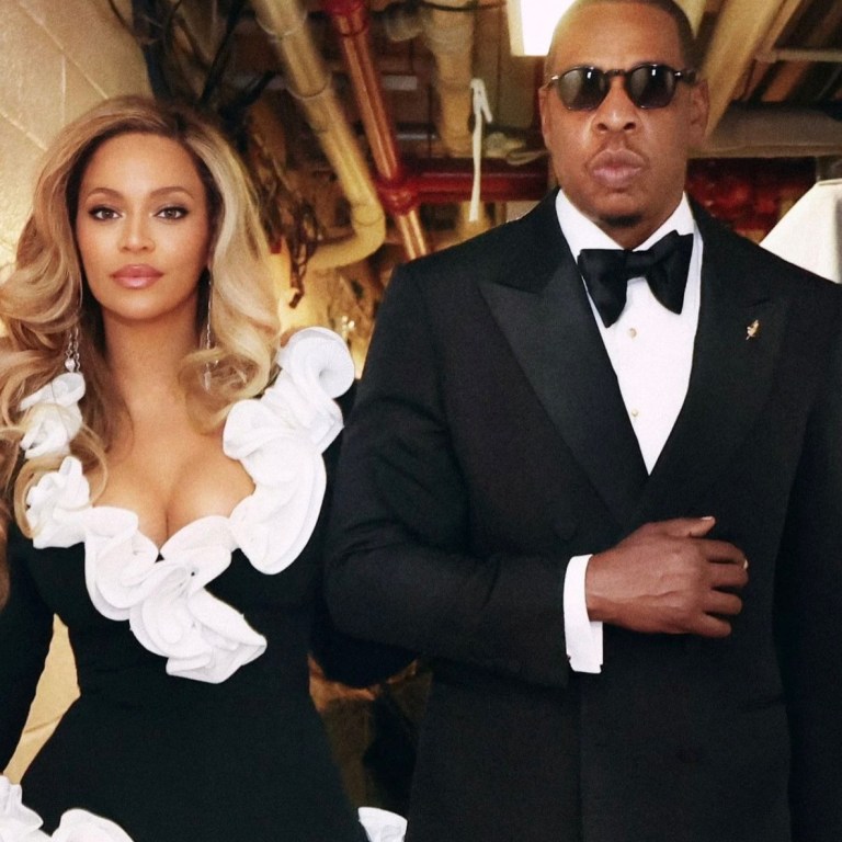 Beyoncé Wore a Custom Black and White Ruffled Rowen Rose Bodysuit and Daccori Platforms to the “Jaÿ-Z in 8” Premiere in NYC